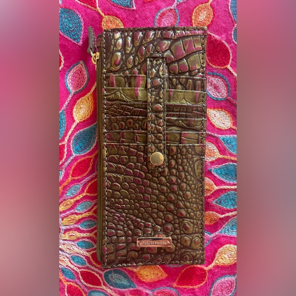Brahmin Multicolor Croc-Embossed Wallet